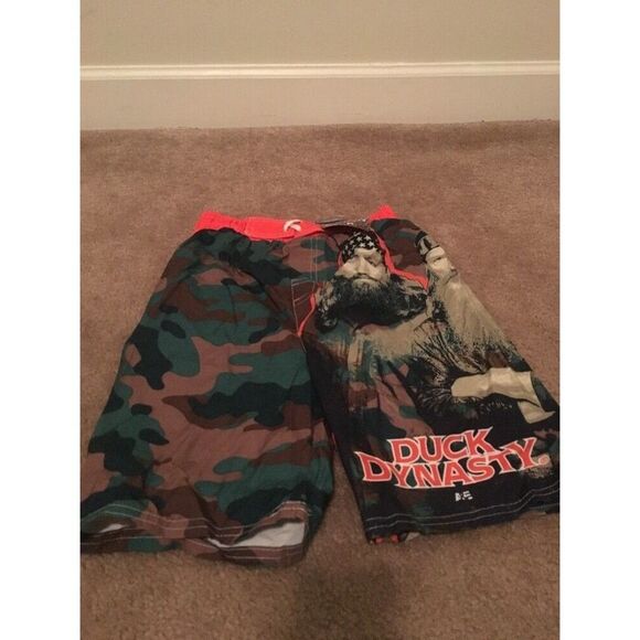 Duck Dynasty Boys Graphic Print Swim Shorts with Lining Size 6/7 Multi-Color - Picture 1 of 9